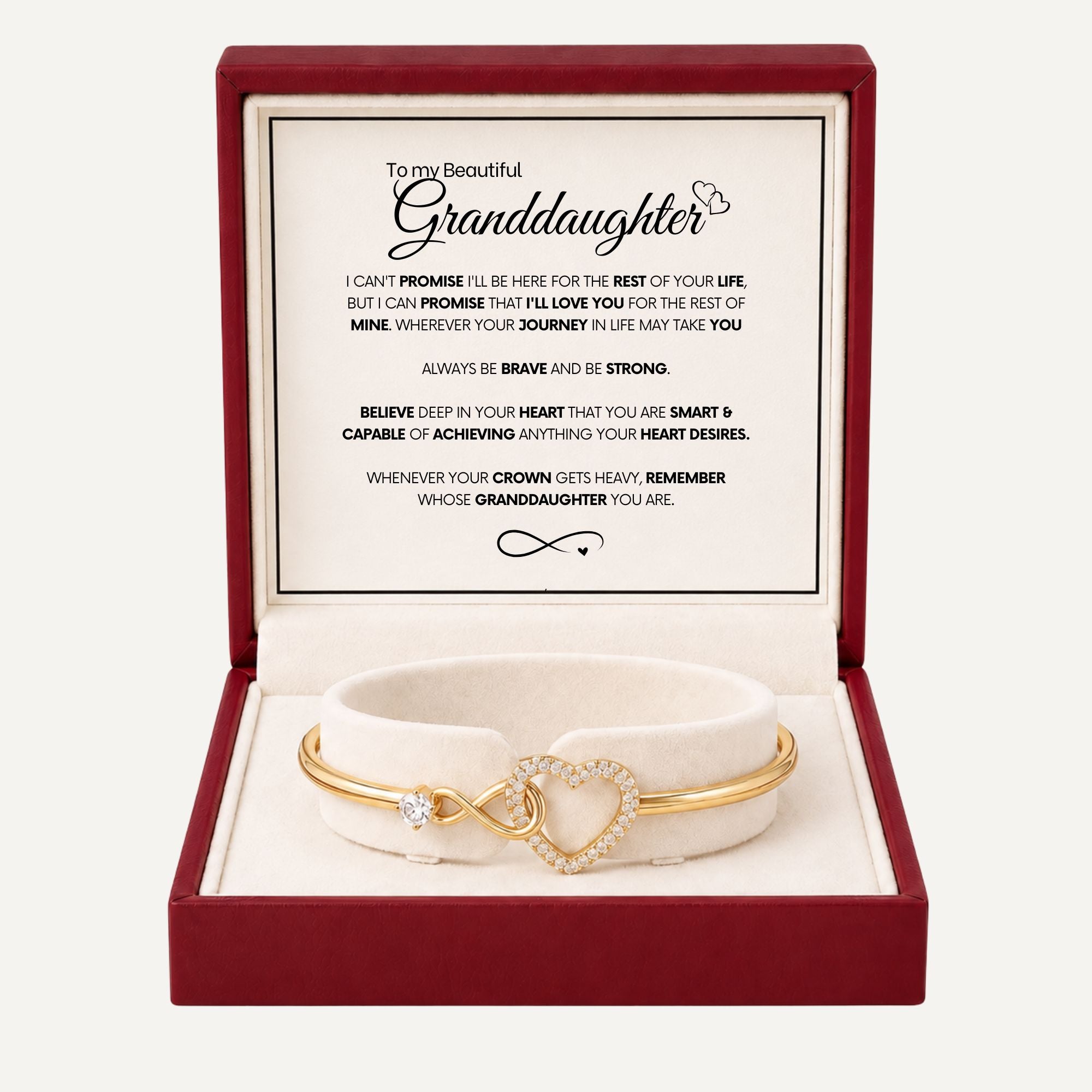 To My Beautiful Granddaughter - Infinity Heart Bracelet