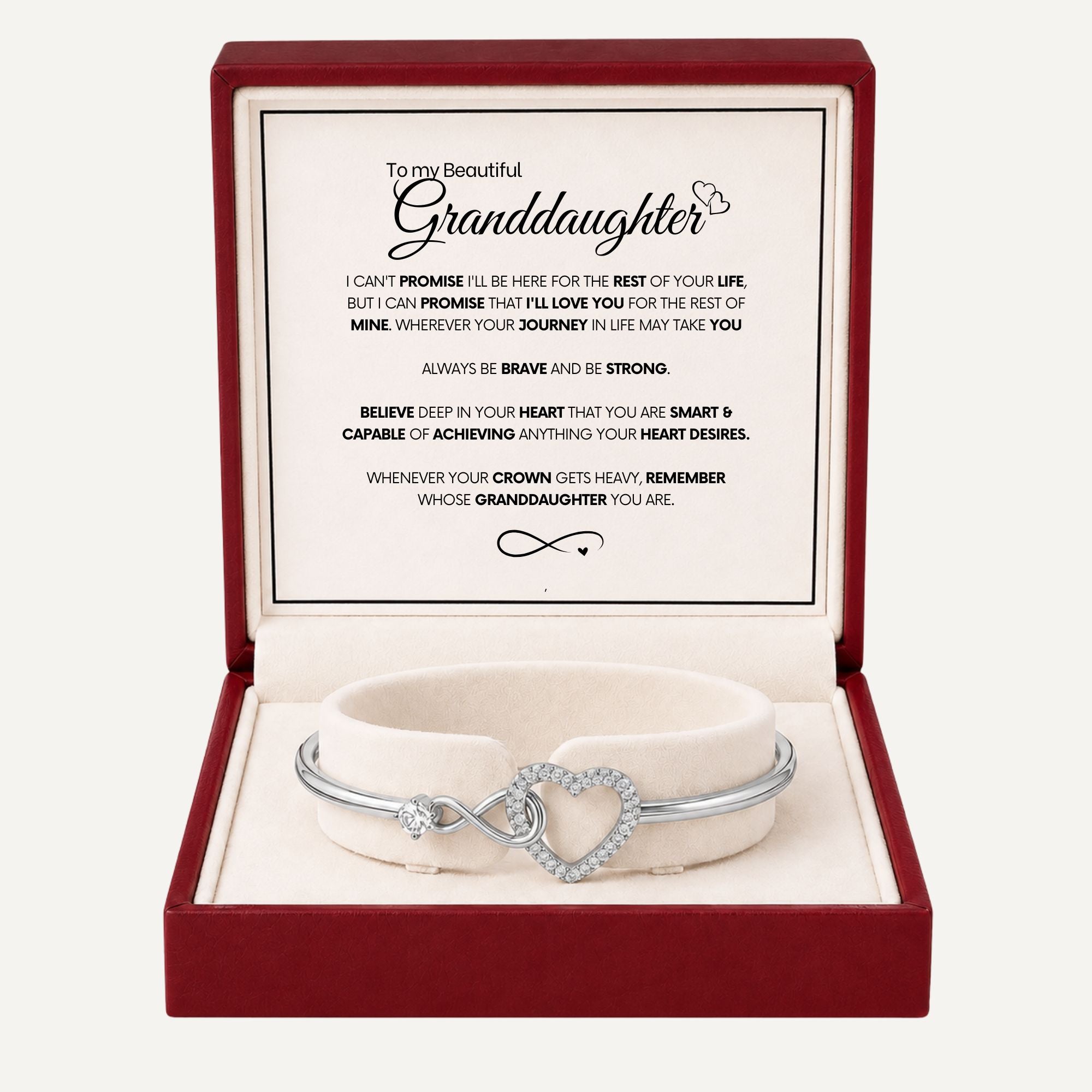 To My Beautiful Granddaughter - Infinity Heart Bracelet