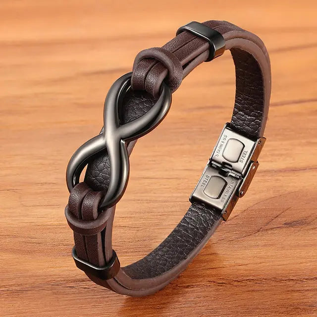 To My Husband - I Love You; Forever - Infinity Leather Bracelet