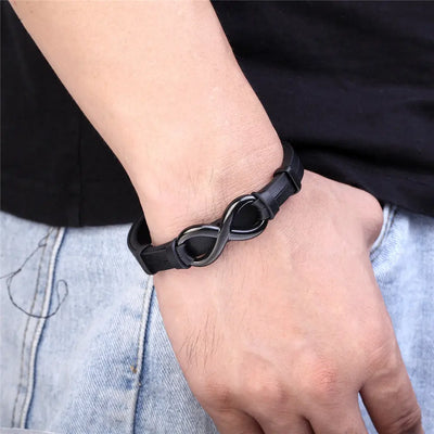 To My Husband - I Love You; Forever - Infinity Leather Bracelet