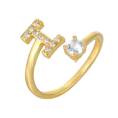 Letter Ring 'Initial' met Zirkonia