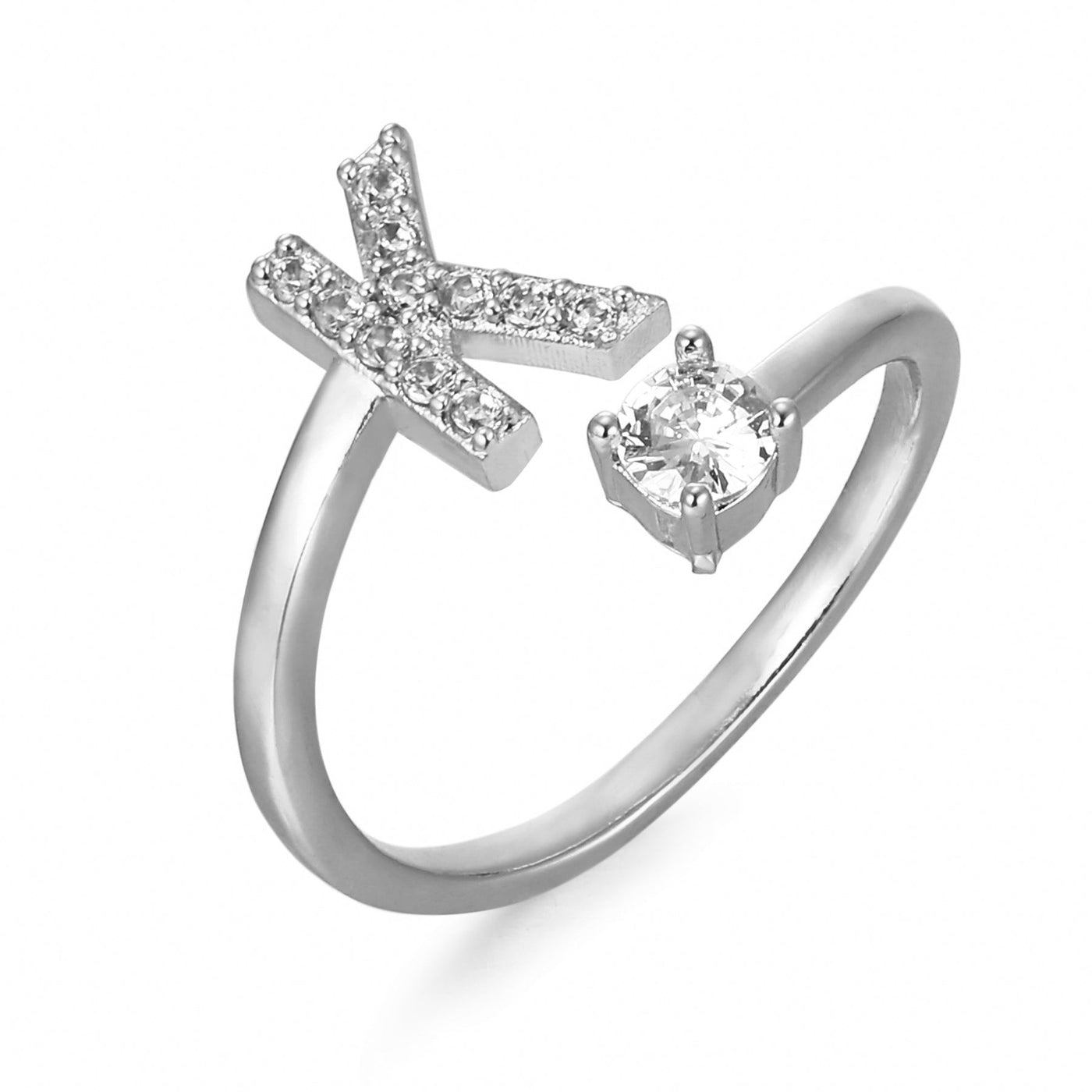 Letter Ring 'Initial' met Zirkonia