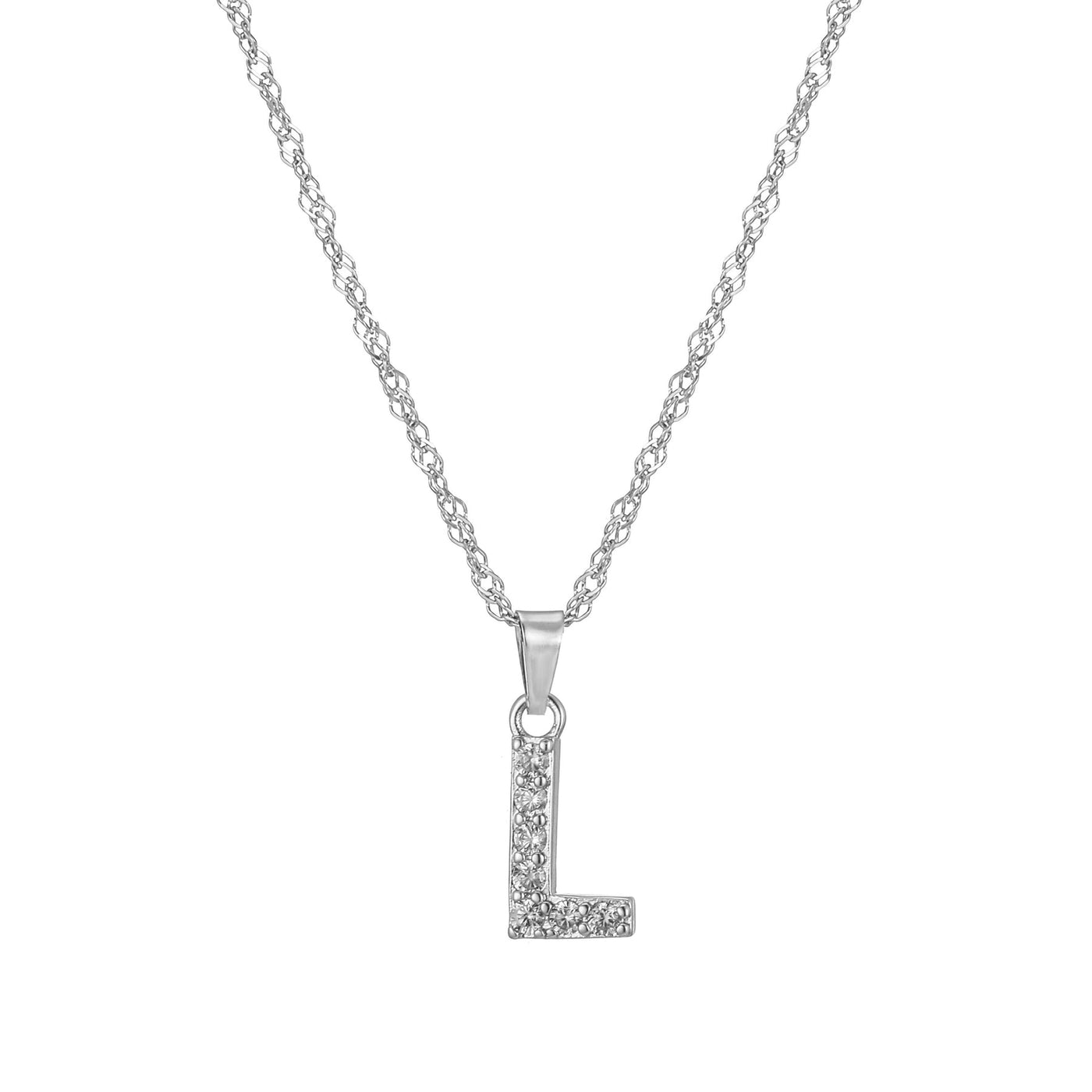 Letter Ketting met Zirkonia