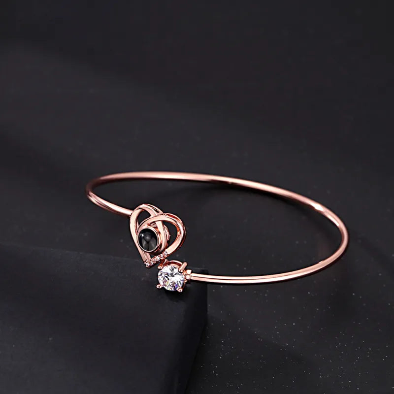 Mother & Daughter – Personalized Photo Heart Bracelet