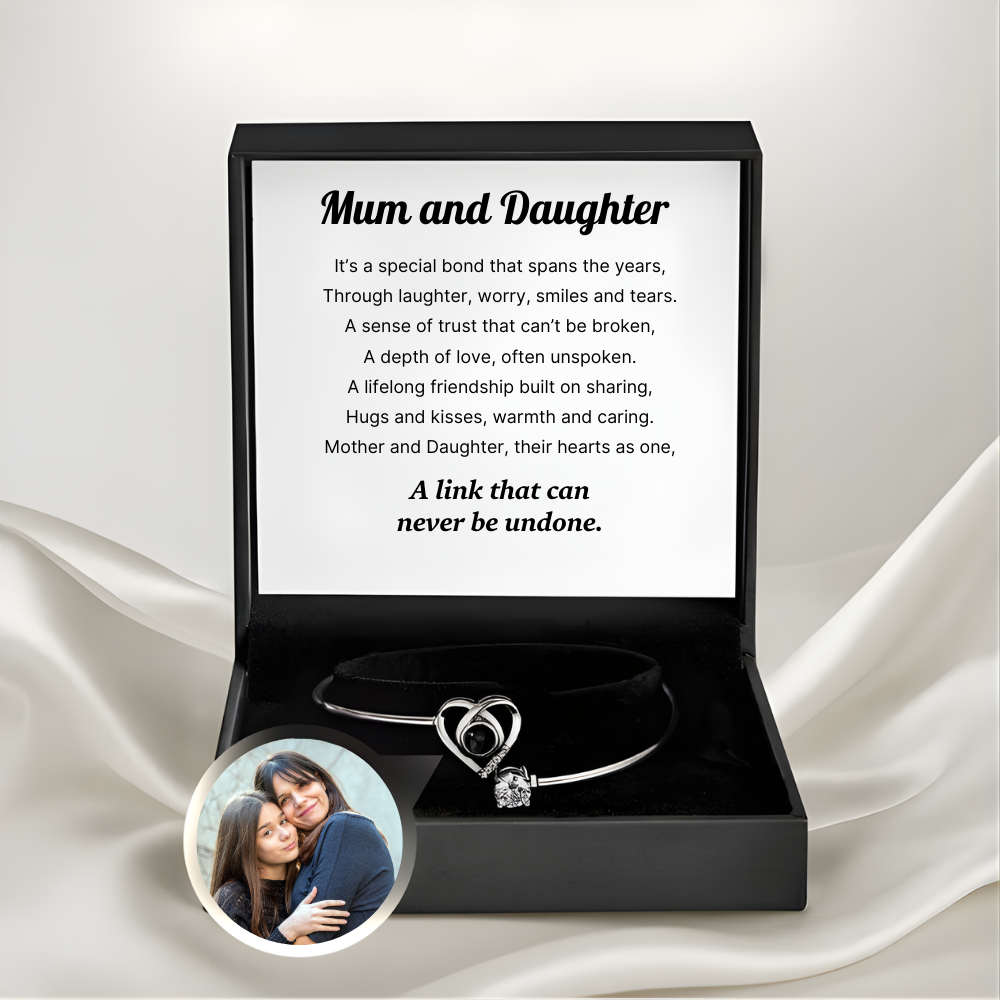 Mother & Daughter – Personalized Photo Heart Bracelet