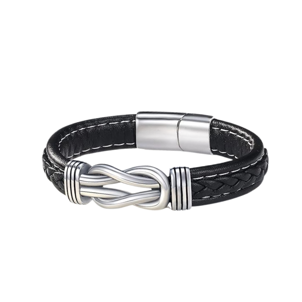 “Mother and Son – Forever Connected” Braided Leather Bracelet