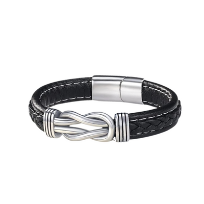 “Mother and Son – Forever Connected” Braided Leather Bracelet