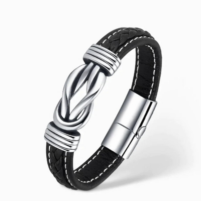 “Mother and Son – Forever Connected” Braided Leather Bracelet
