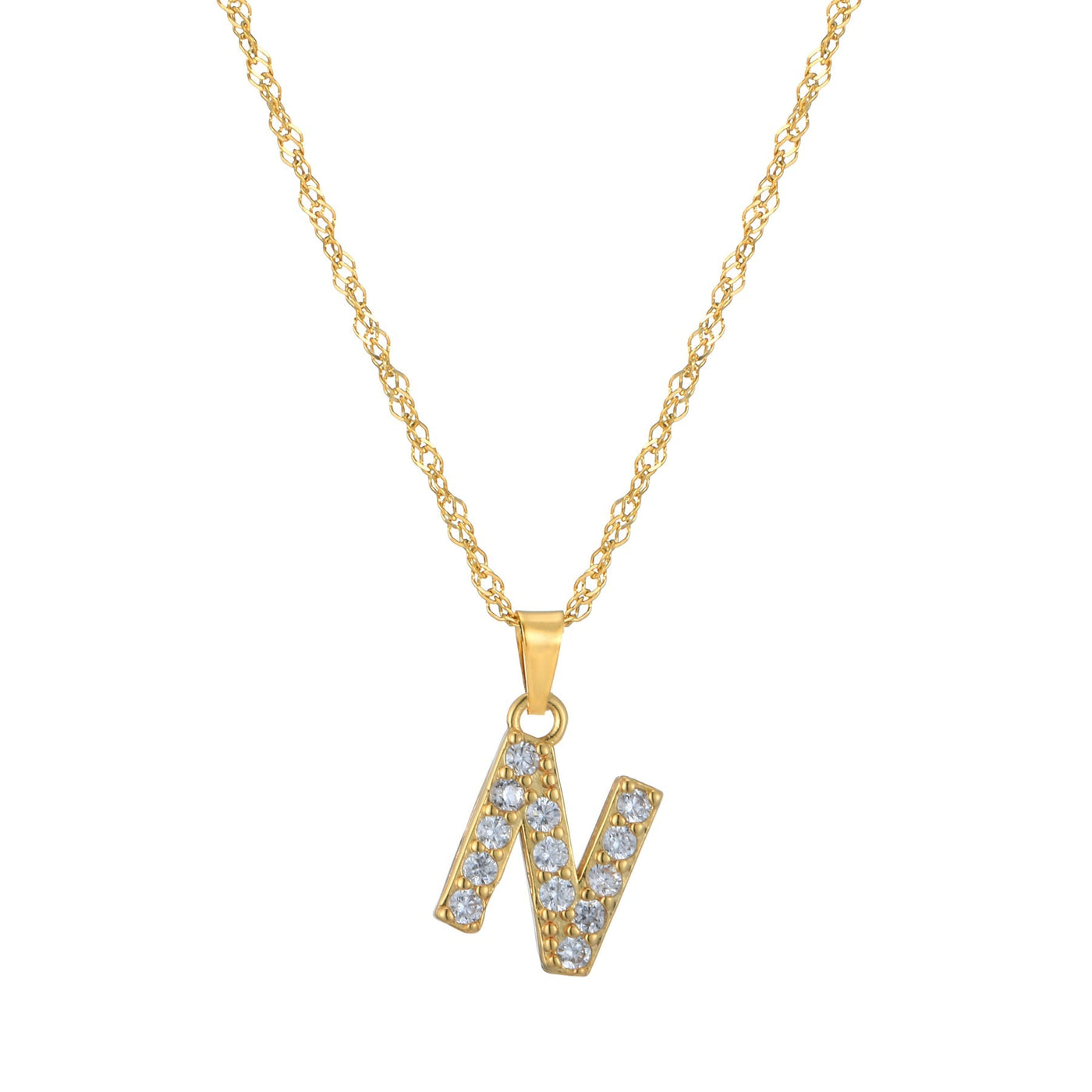 Letter Ketting met Zirkonia