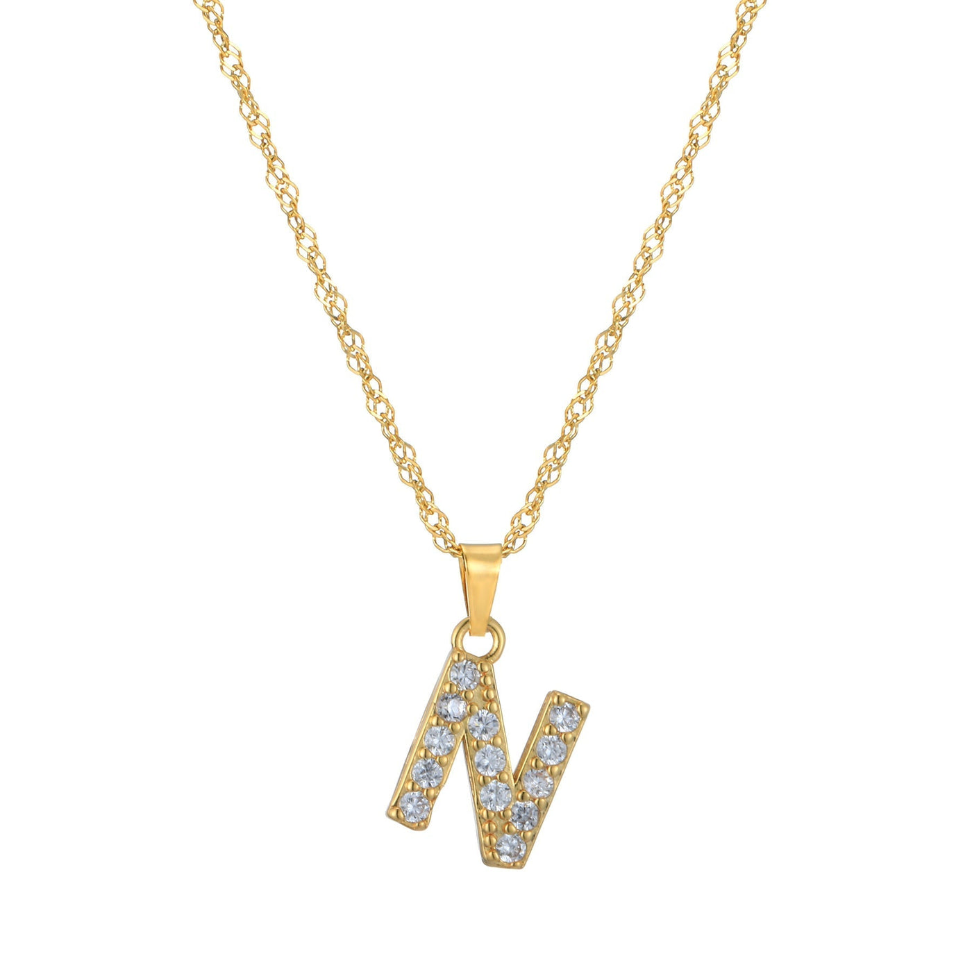 Letter Necklace With Zirconia