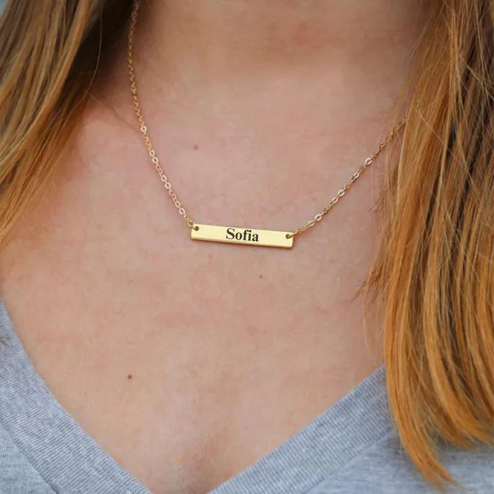 Gepersonaliseerde bar ketting met naam