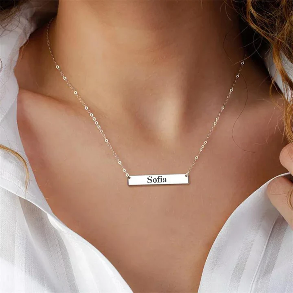 Gepersonaliseerde bar ketting met naam