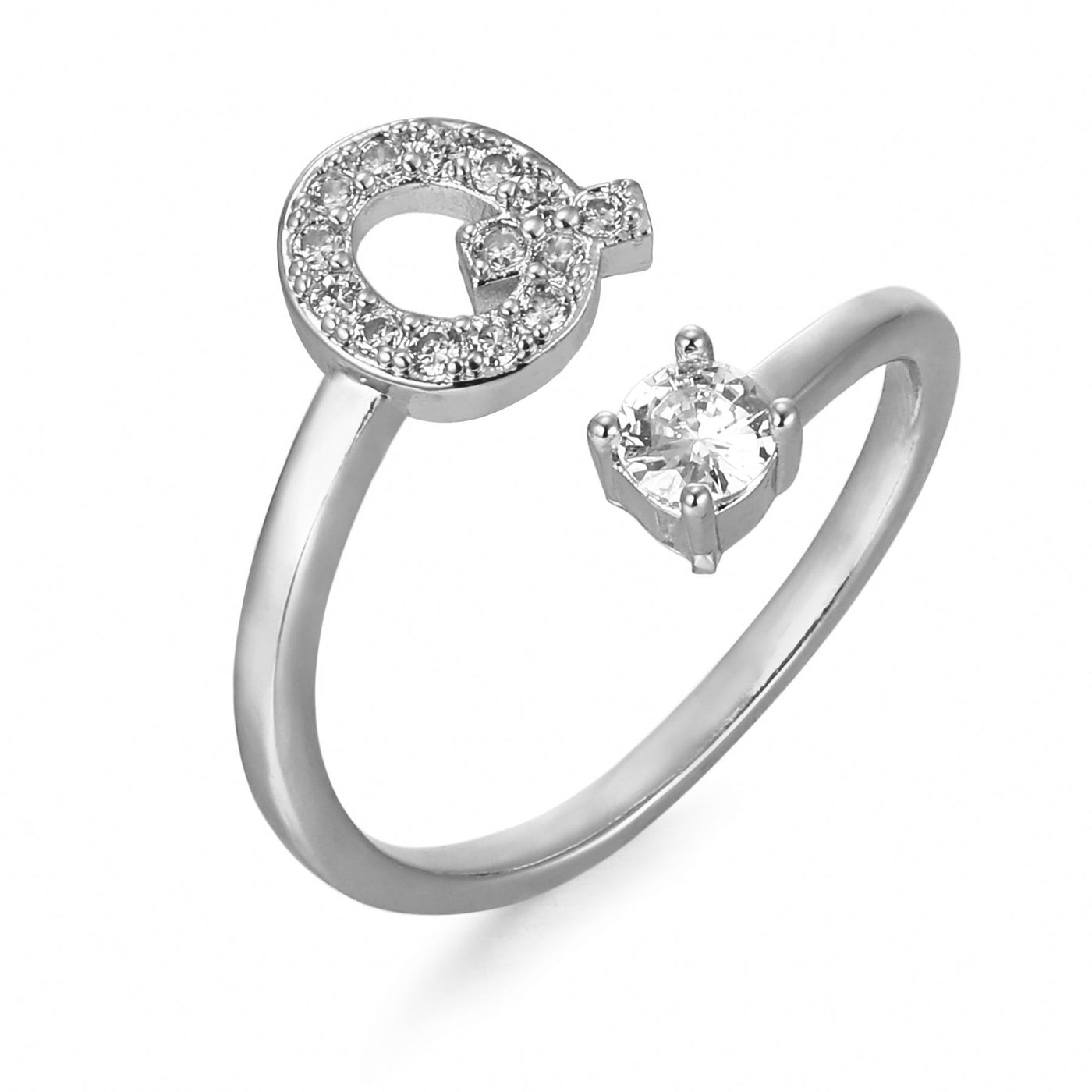 Letter Ring 'Initial' met Zirkonia