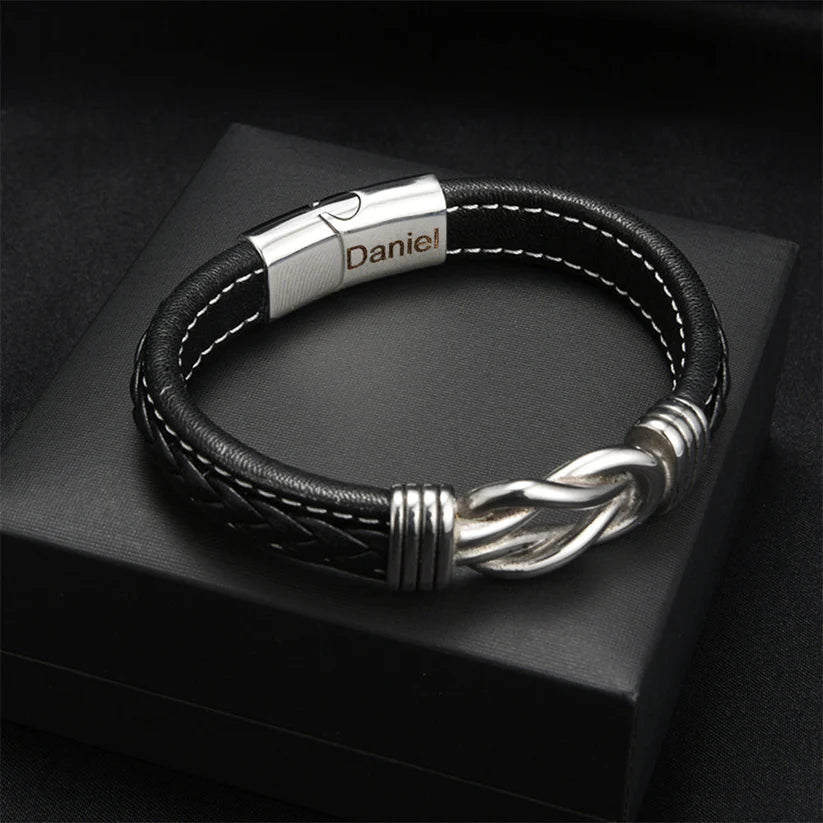 To My Son – Infinity Bracelet with Engraved Name