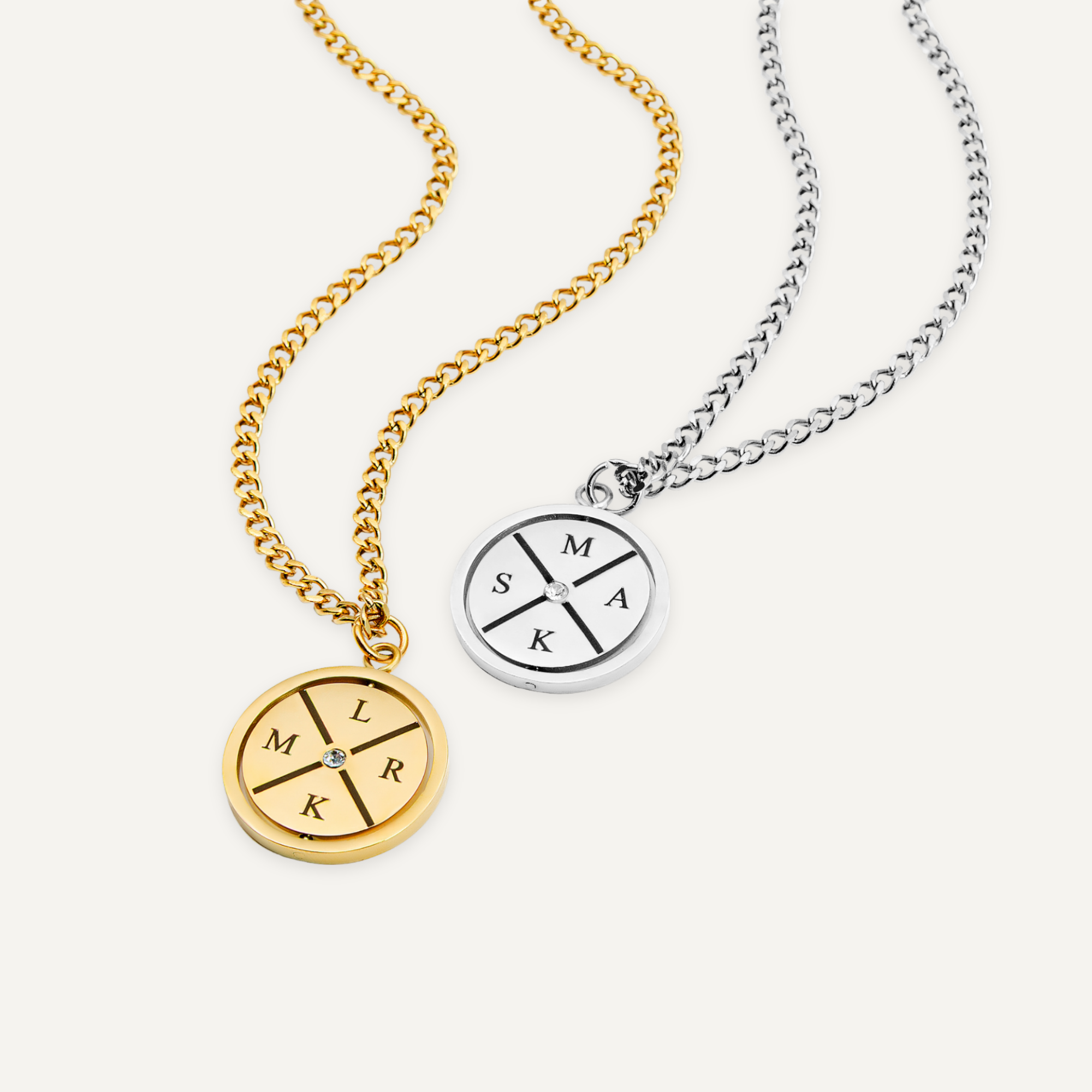 Custom Engraved Compass Necklace With Zircon