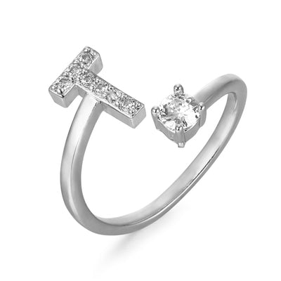 Letter Ring 'Initial' met Zirkonia