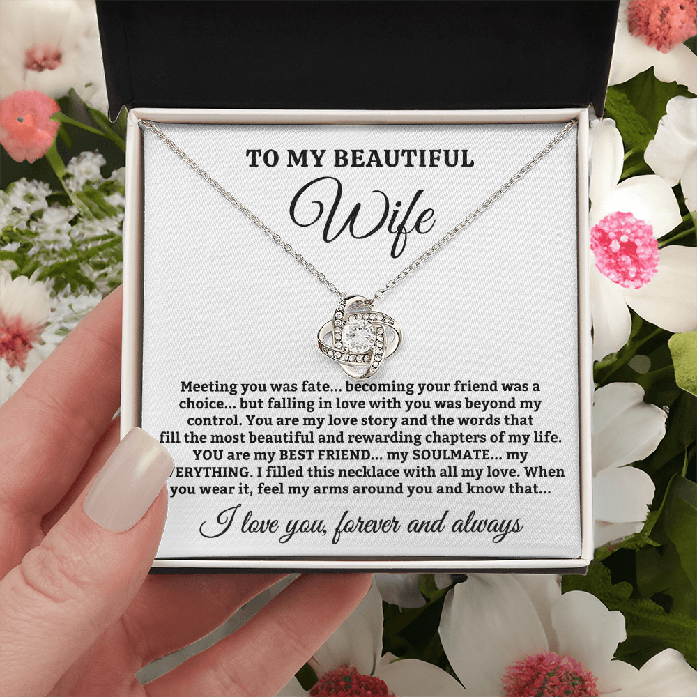 To My Beautiful Wife – You Are My Love Story – Love Knot Necklace