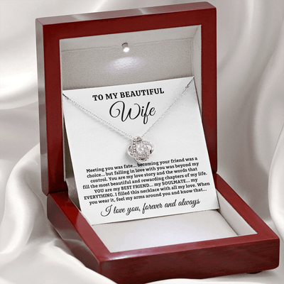 To My Beautiful Wife – You Are My Love Story – Love Knot Necklace