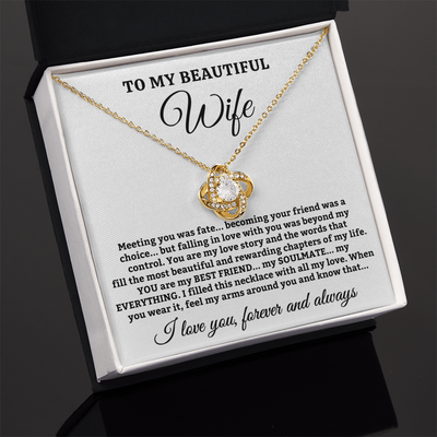 To My Beautiful Wife – You Are My Love Story – Love Knot Necklace