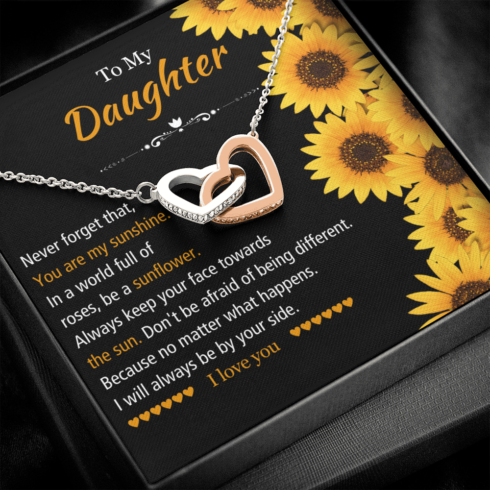 To My Daughter - You Are My Sunshine - Heart Necklace