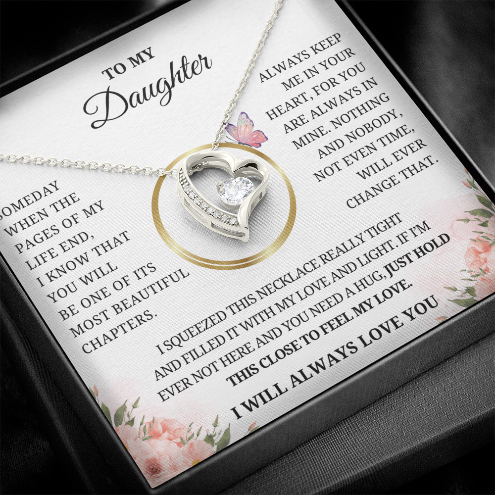 To My Daughter – Filled with My Love and Light – Heart Necklace