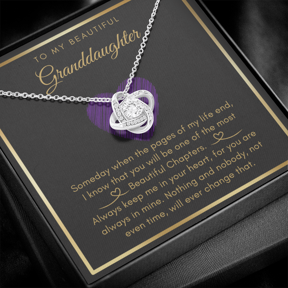 To My Beautiful Granddaughter - My Most Beautiful Chapter - Love Knot Necklace