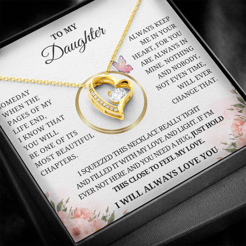 To My Daughter – Filled with My Love and Light – Heart Necklace