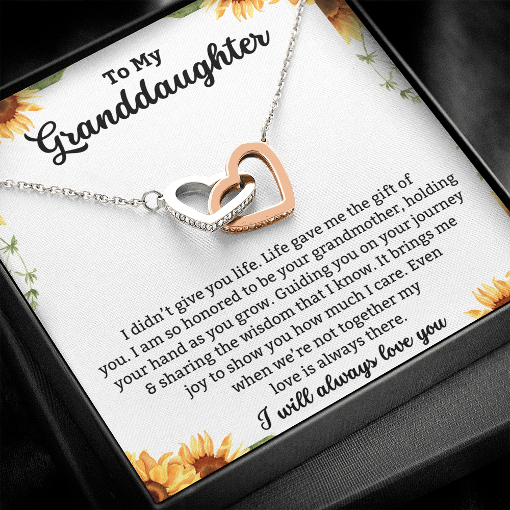 To My Granddaughter - I Love You Forever - Hearts Necklace