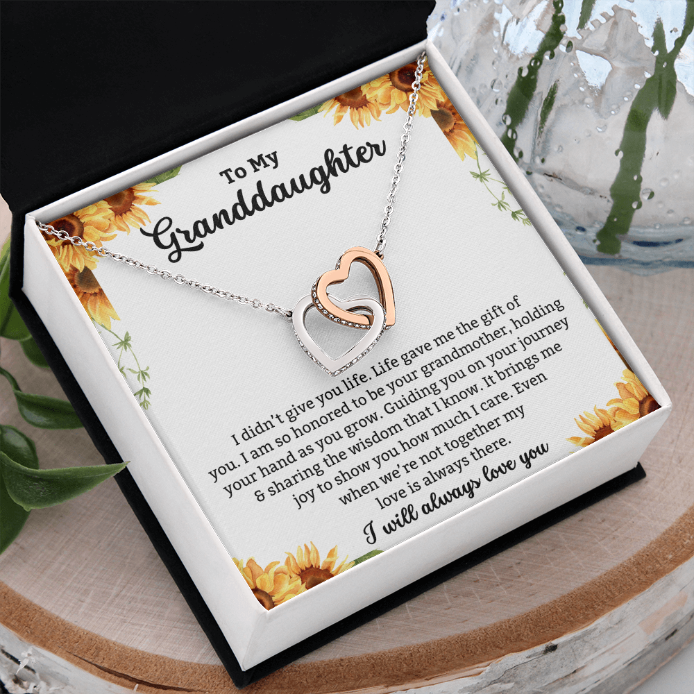 To My Granddaughter - I Love You Forever - Hearts Necklace