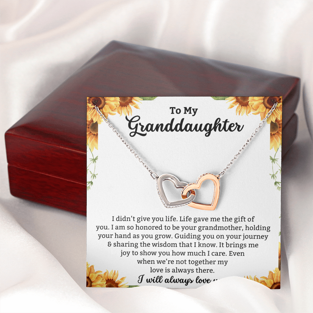 To My Granddaughter - I Love You Forever - Hearts Necklace