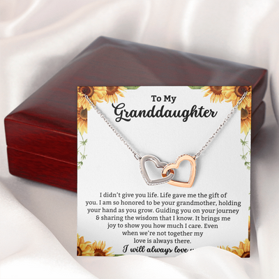 To My Granddaughter - I Love You Forever - Hearts Necklace
