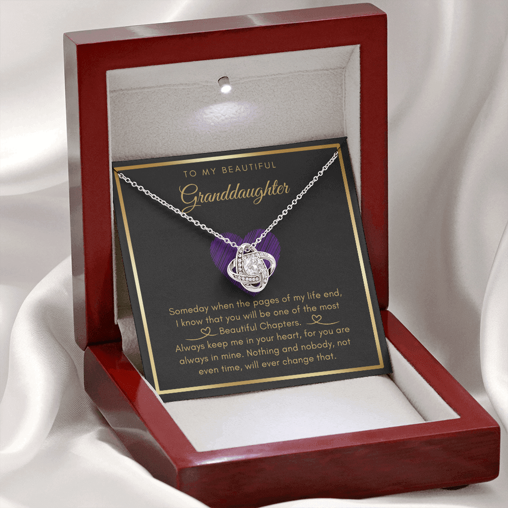 To My Granddaughter - My Most Beautiful Chapter - Love Knot Necklace