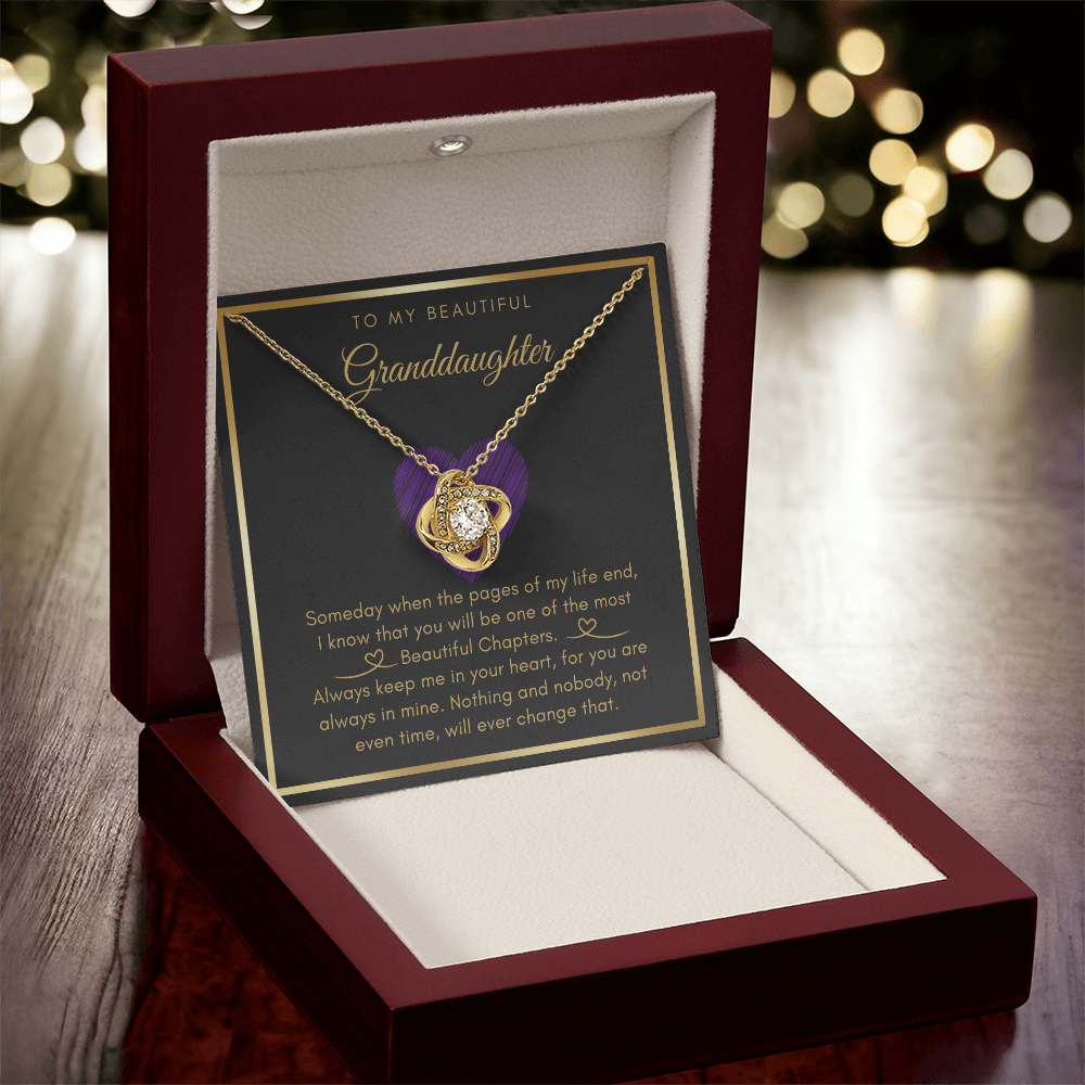 To My Granddaughter - My Most Beautiful Chapter - Love Knot Necklace