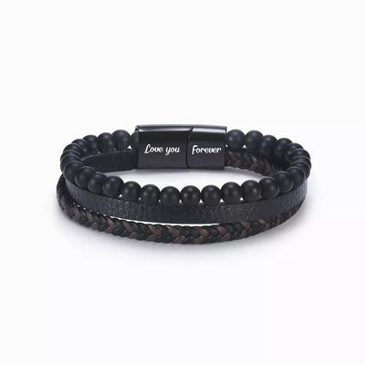 To My Grandson - Soothing Lava Stone Bracelet - Love, Grandma
