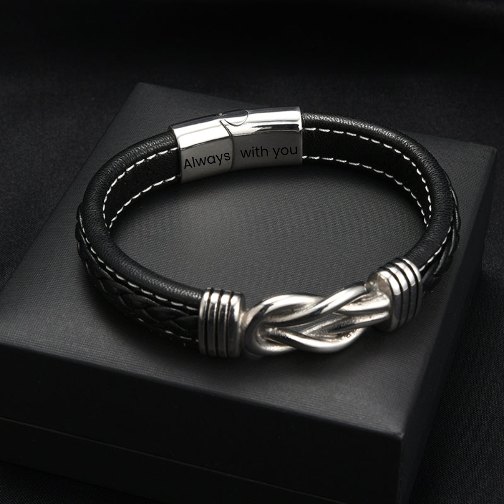 To My Son – Always With You – Infinity Leather Bracelet