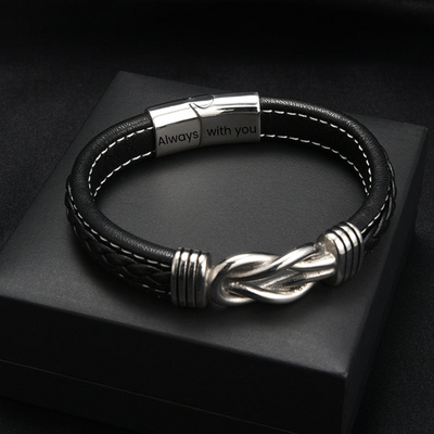 To My Son – Always With You – Infinity Leather Bracelet