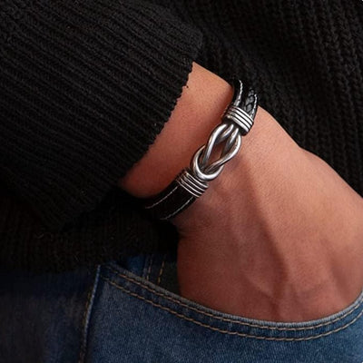 To My Son – Always With You – Infinity Leather Bracelet