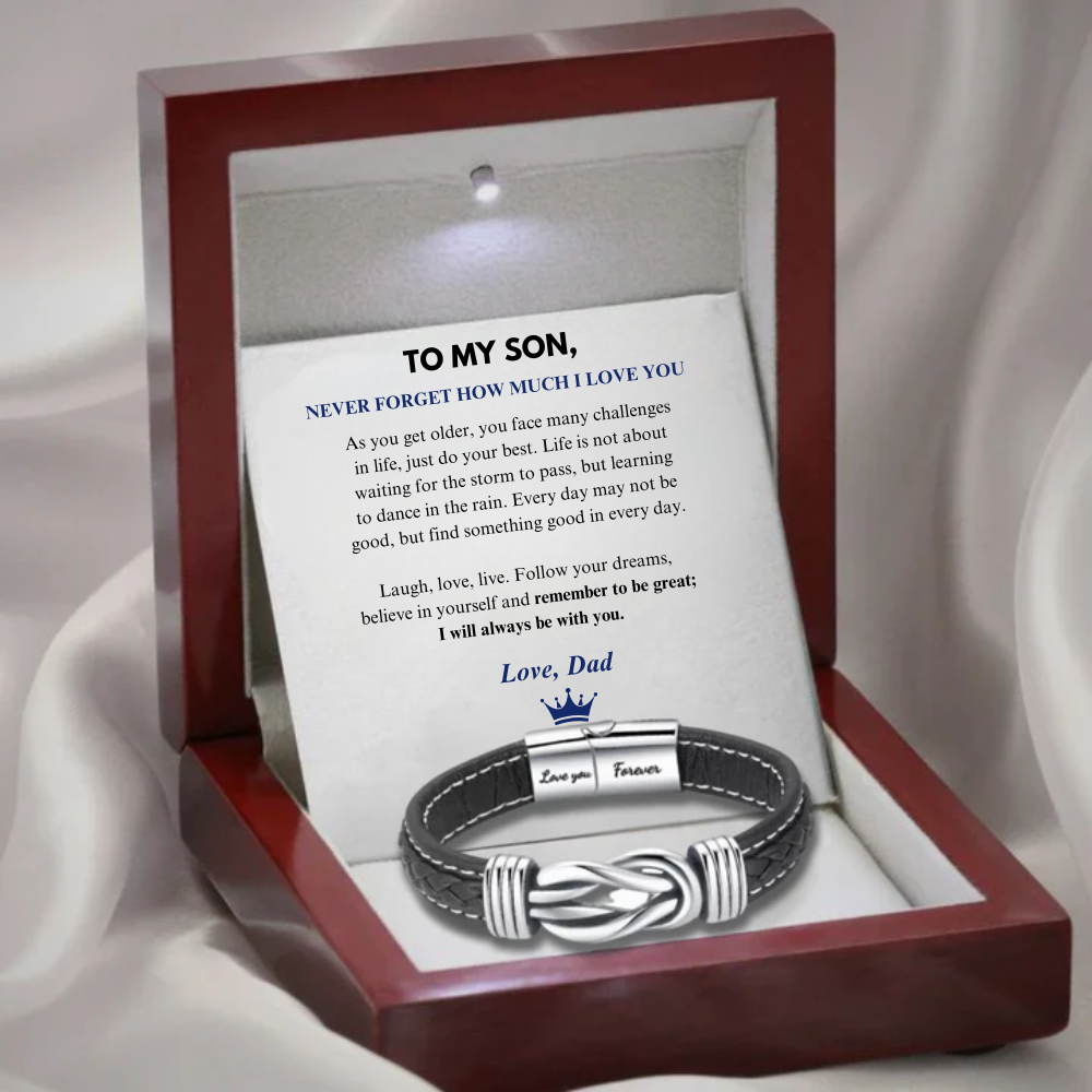 To My Son – Love, Dad – Infinity Bracelet