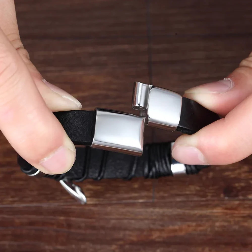 To My Son – You Are Never Walking Alone - Personalized Braided Leather Bracelet