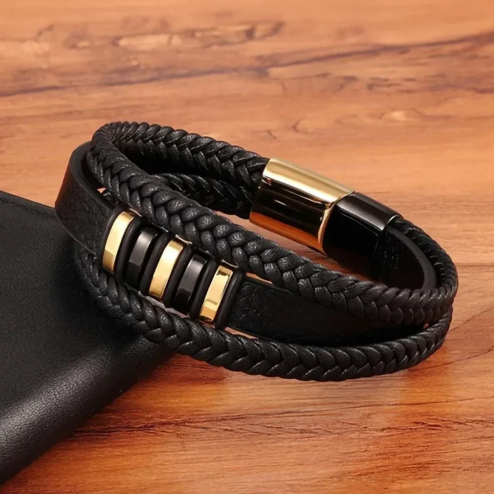 To My Son – You Are Never Walking Alone - Personalized Braided Leather Bracelet