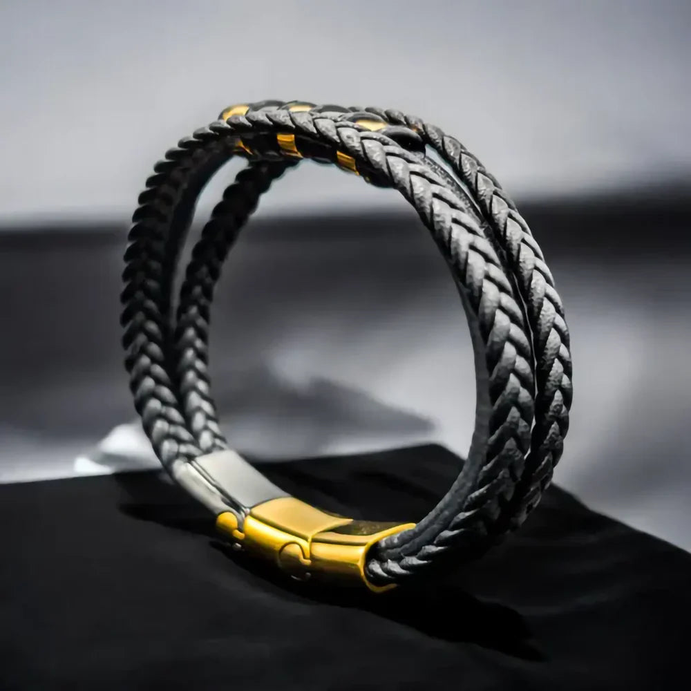 To My Son – You Are Never Walking Alone - Personalized Braided Leather Bracelet