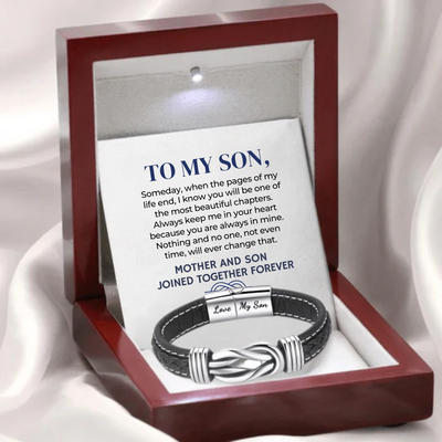 To My Son - Mother And Son Joined Together Forever - Infinity Bracelet