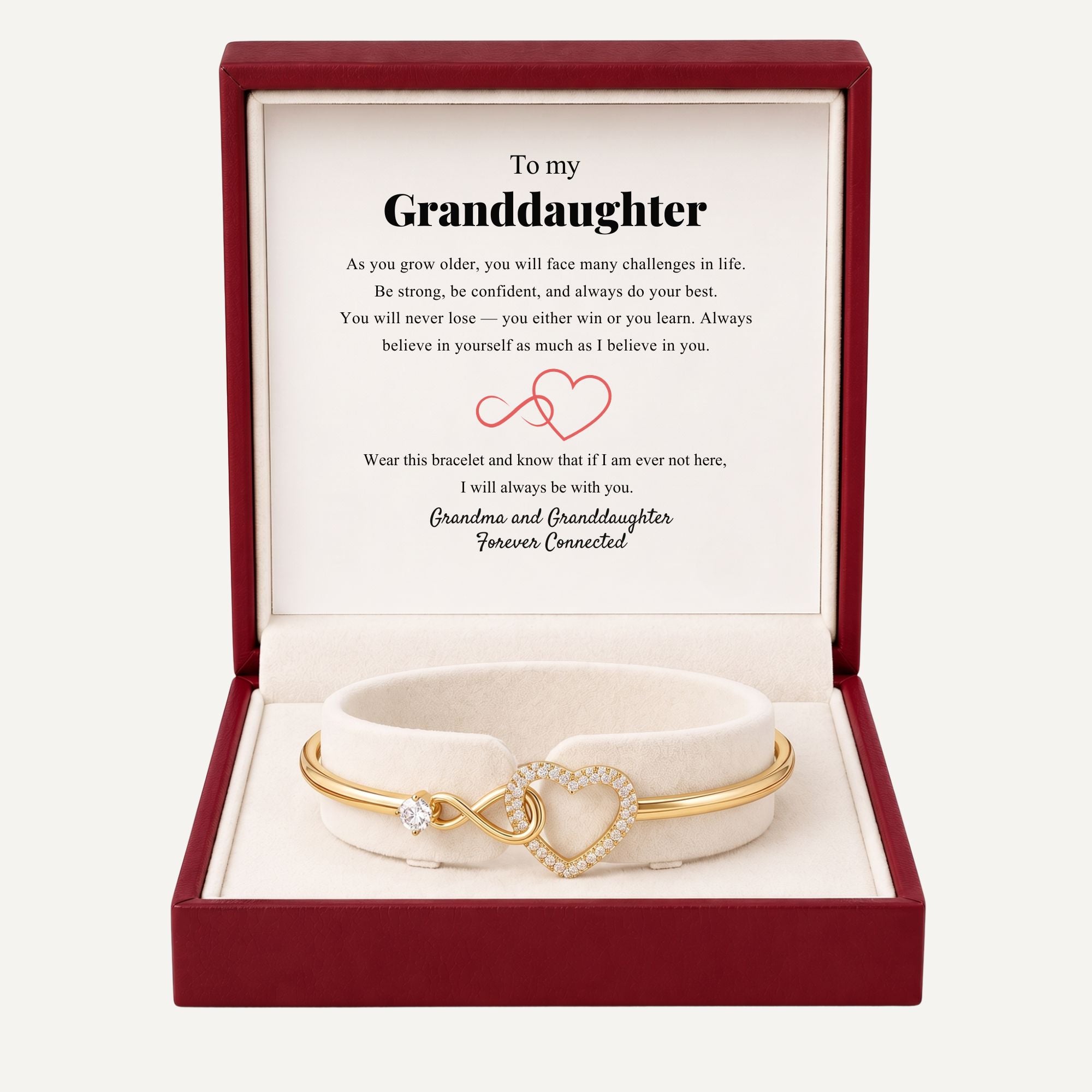 To My Granddaughter – Forever Connected – Infinite Heart Bracelet