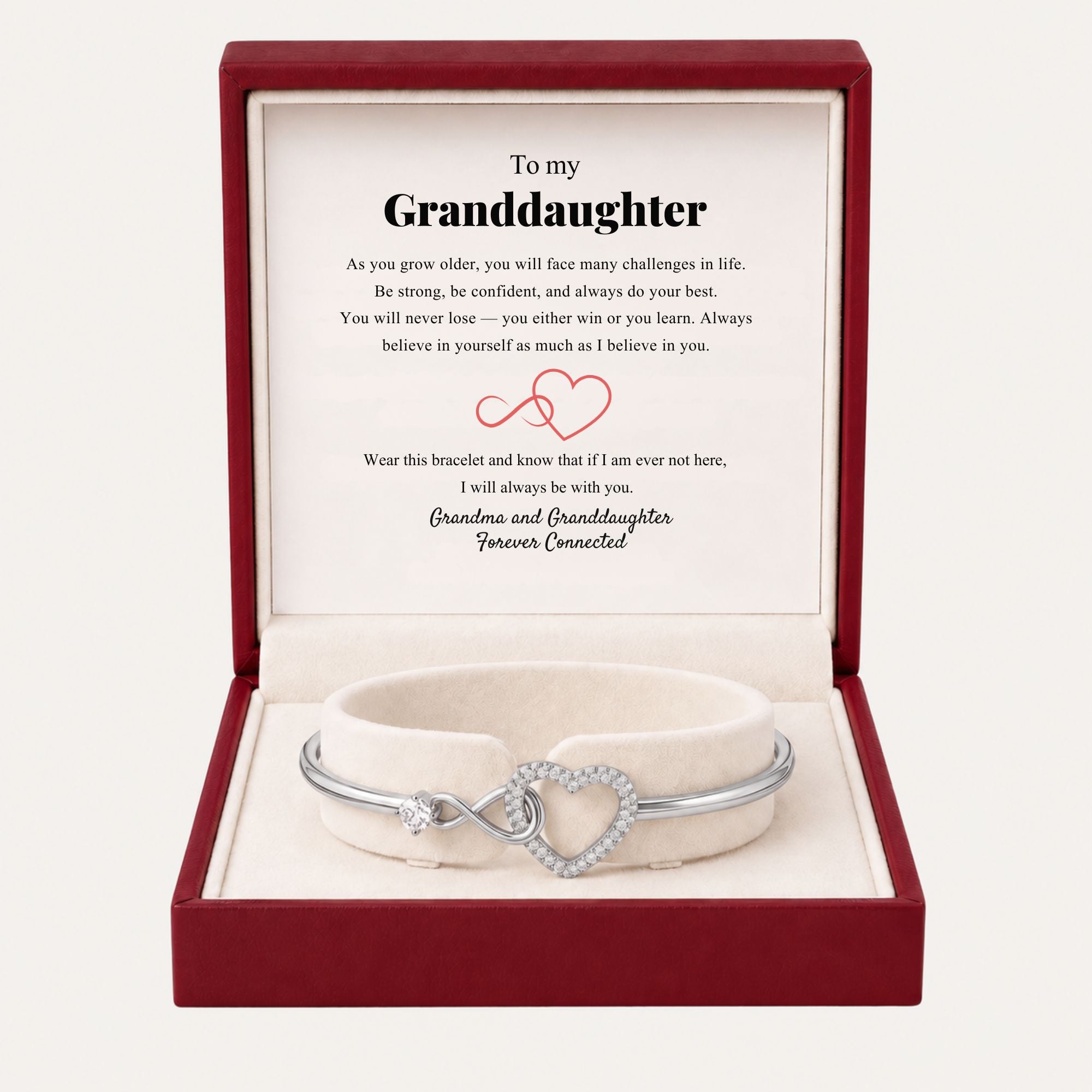 To My Granddaughter – Forever Connected – Infinite Heart Bracelet