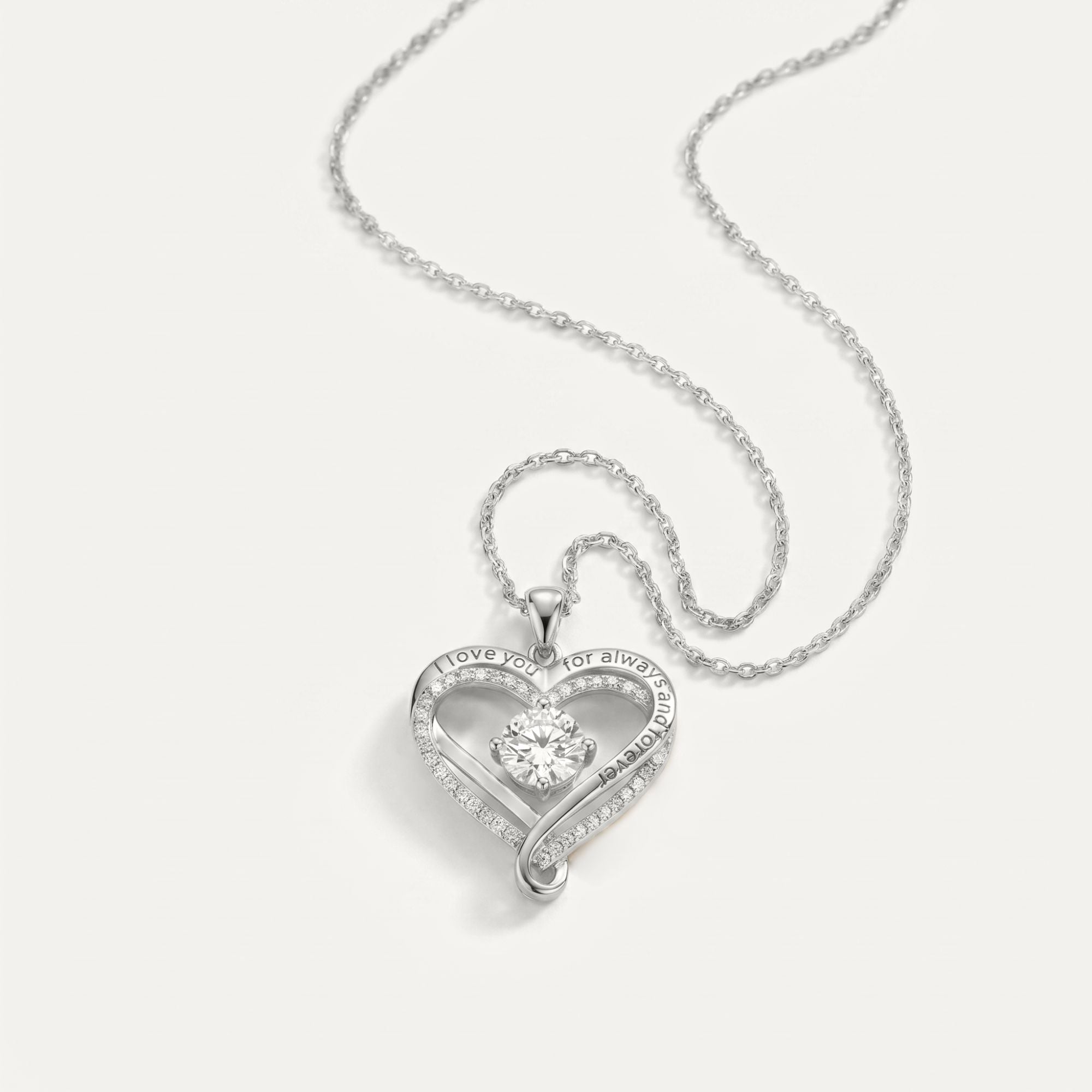To My Wife – Engraved Double Hearts Necklace