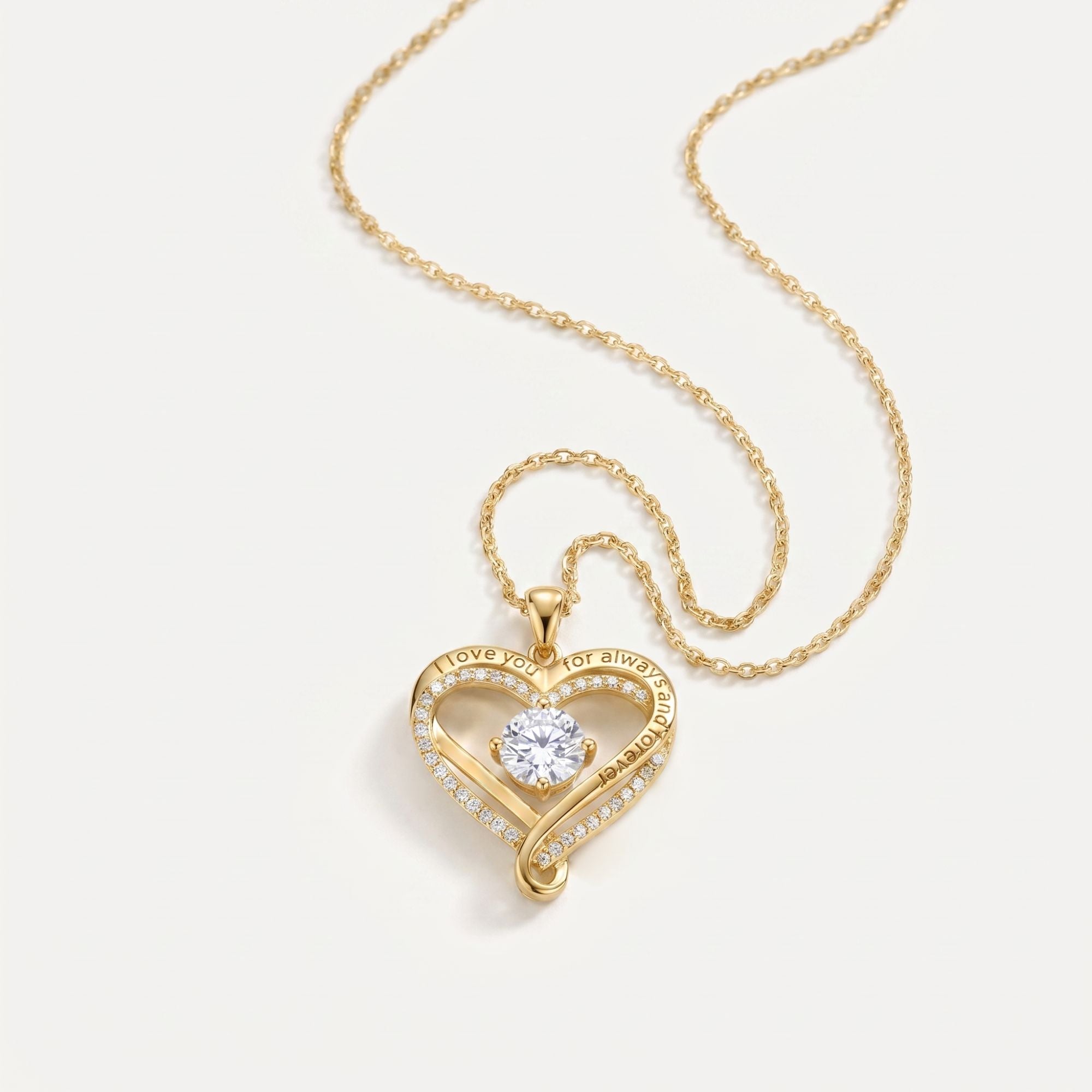To My Wife – Engraved Double Hearts Necklace