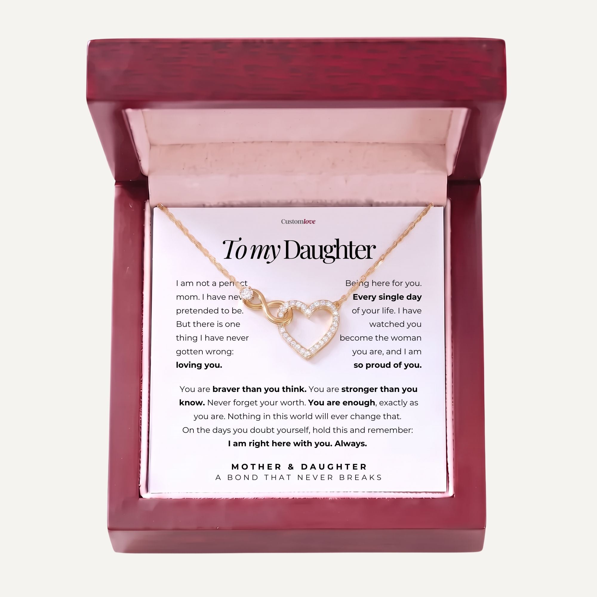 Mother and Daughter – Infinity Heart Necklace – A Bond That Never Breaks