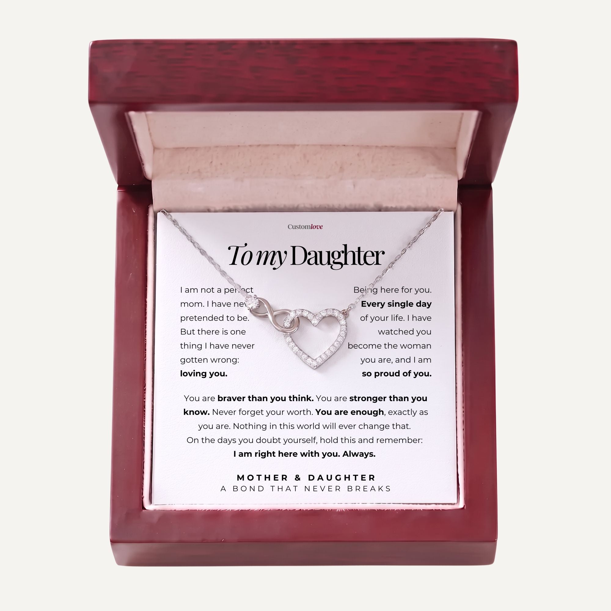 Mother and Daughter – Infinity Heart Necklace – A Bond That Never Breaks