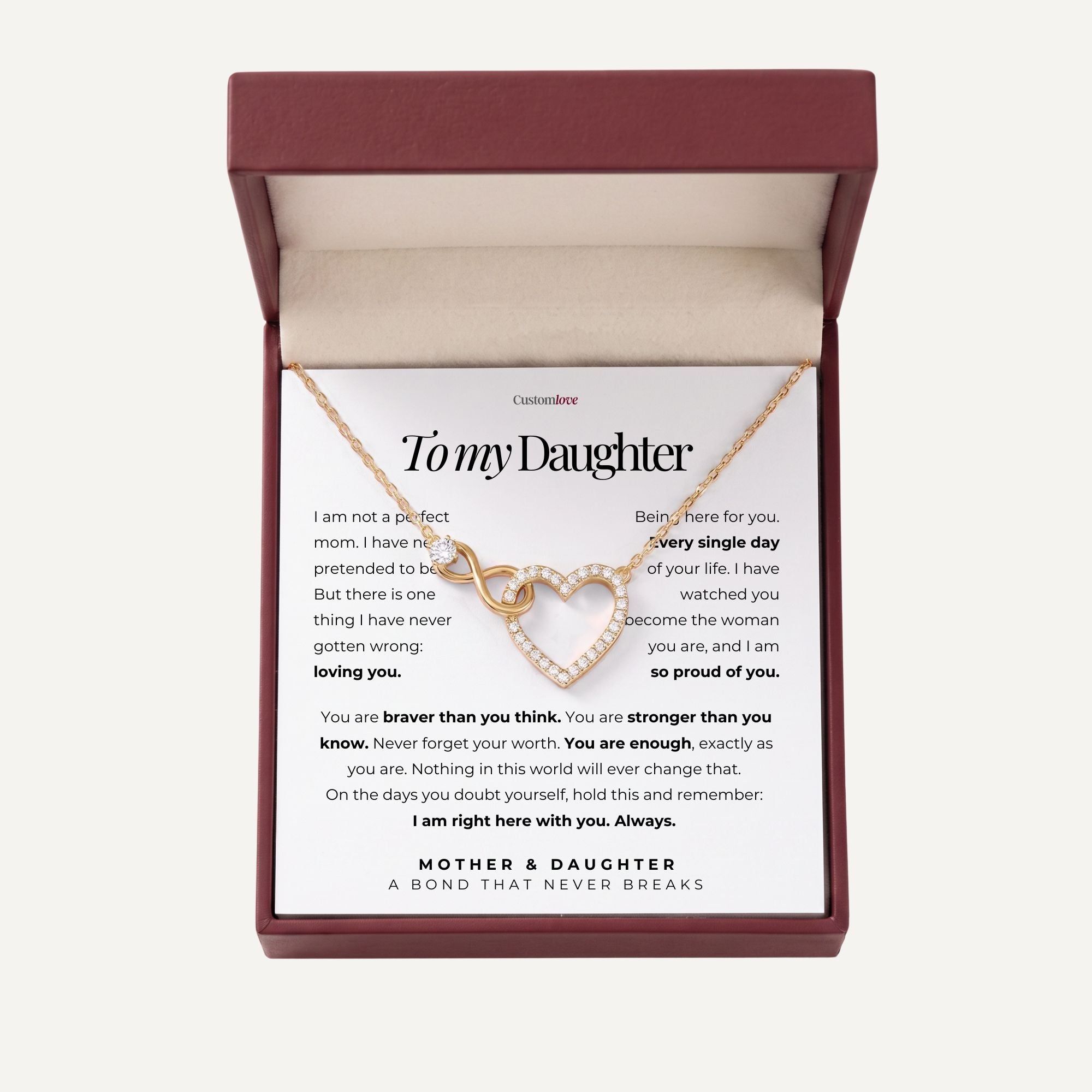 Mother and Daughter – Infinity Heart Necklace – A Bond That Never Breaks