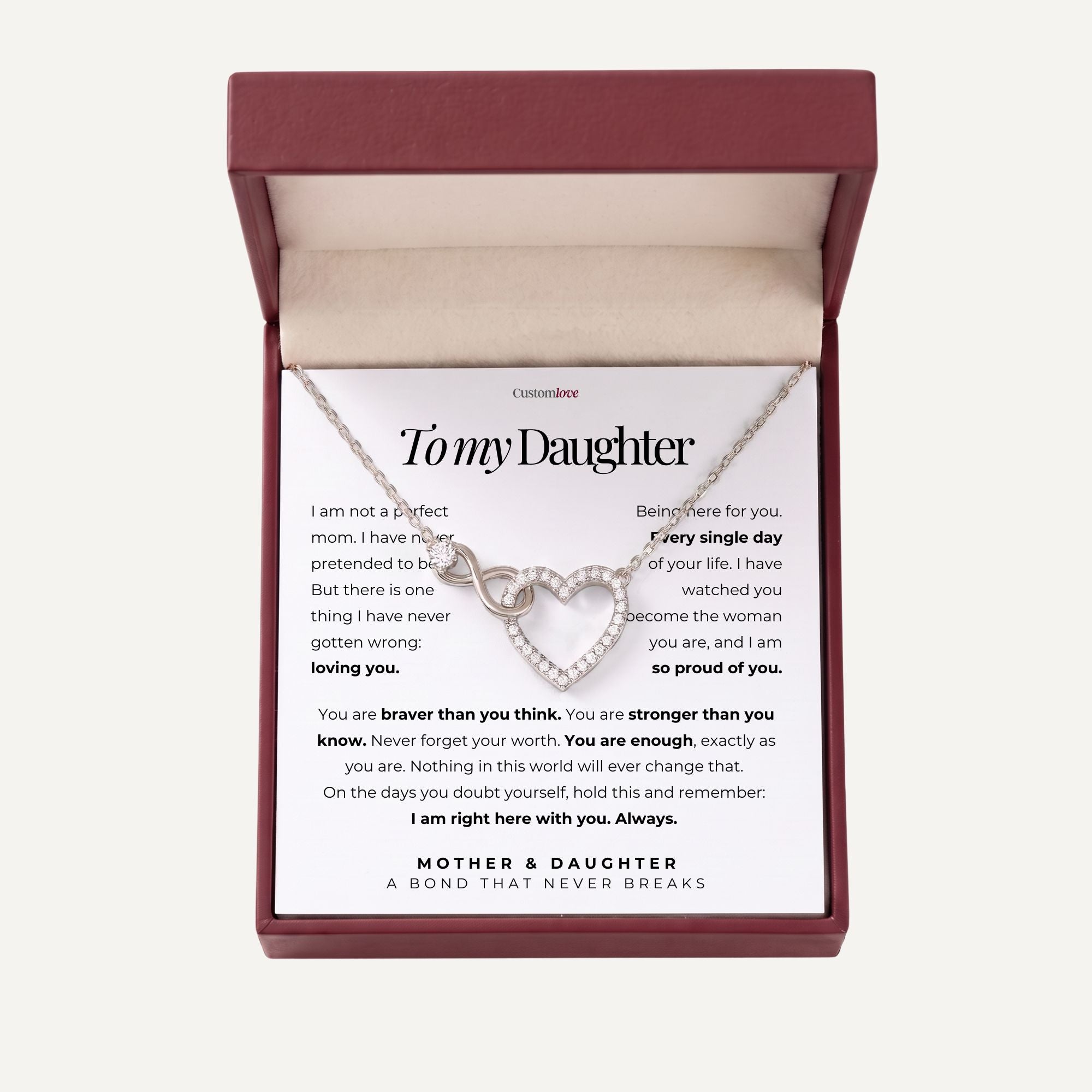Mother and Daughter – Infinity Heart Necklace – A Bond That Never Breaks